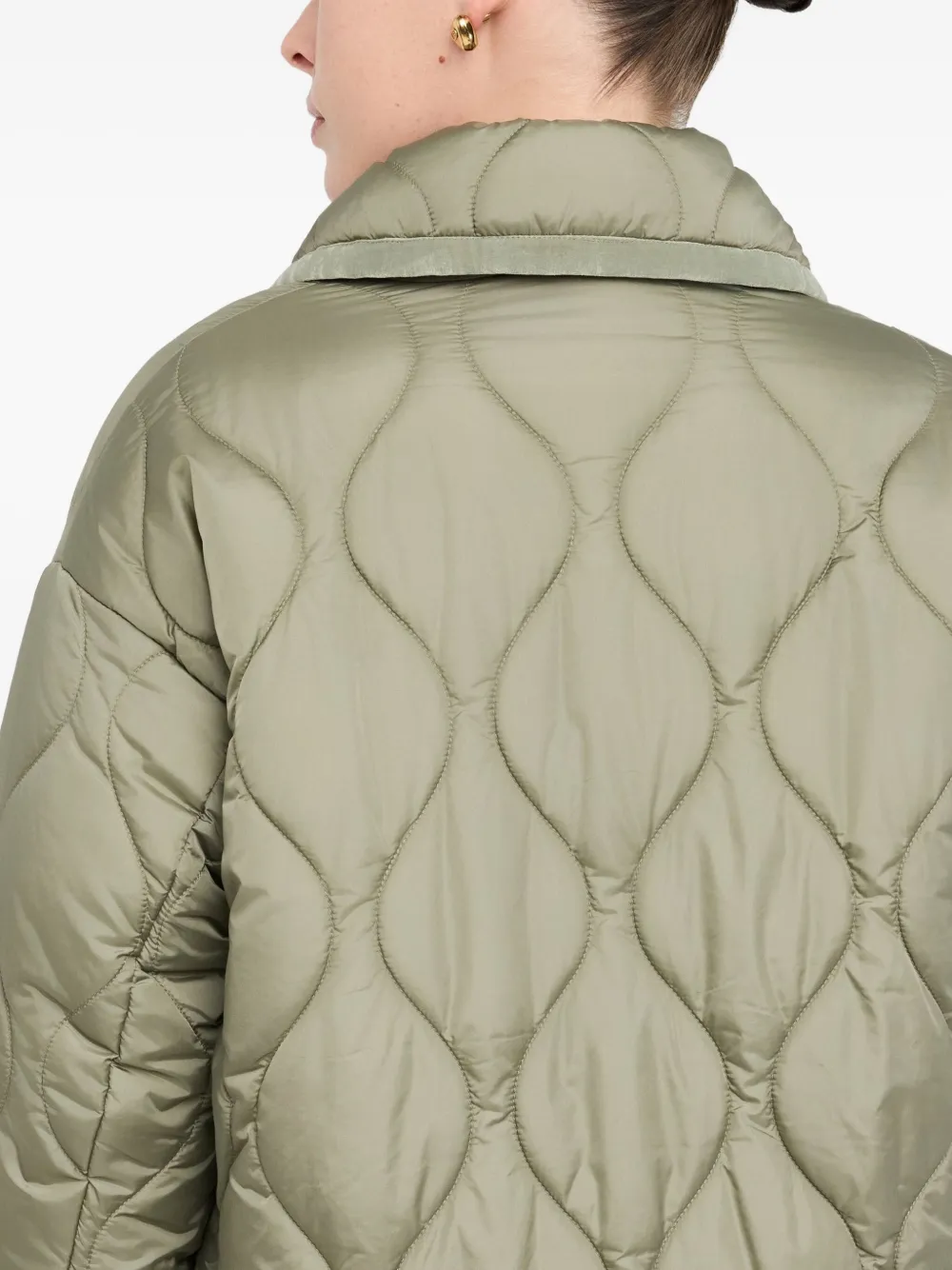 Liu •jo Quilted Nylon Caban In Green