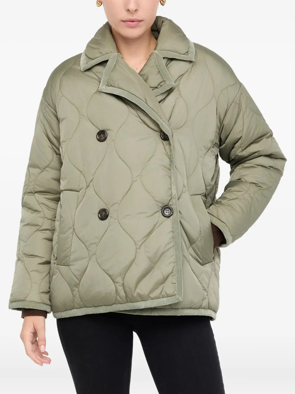 Liu •jo Quilted Nylon Caban In Green