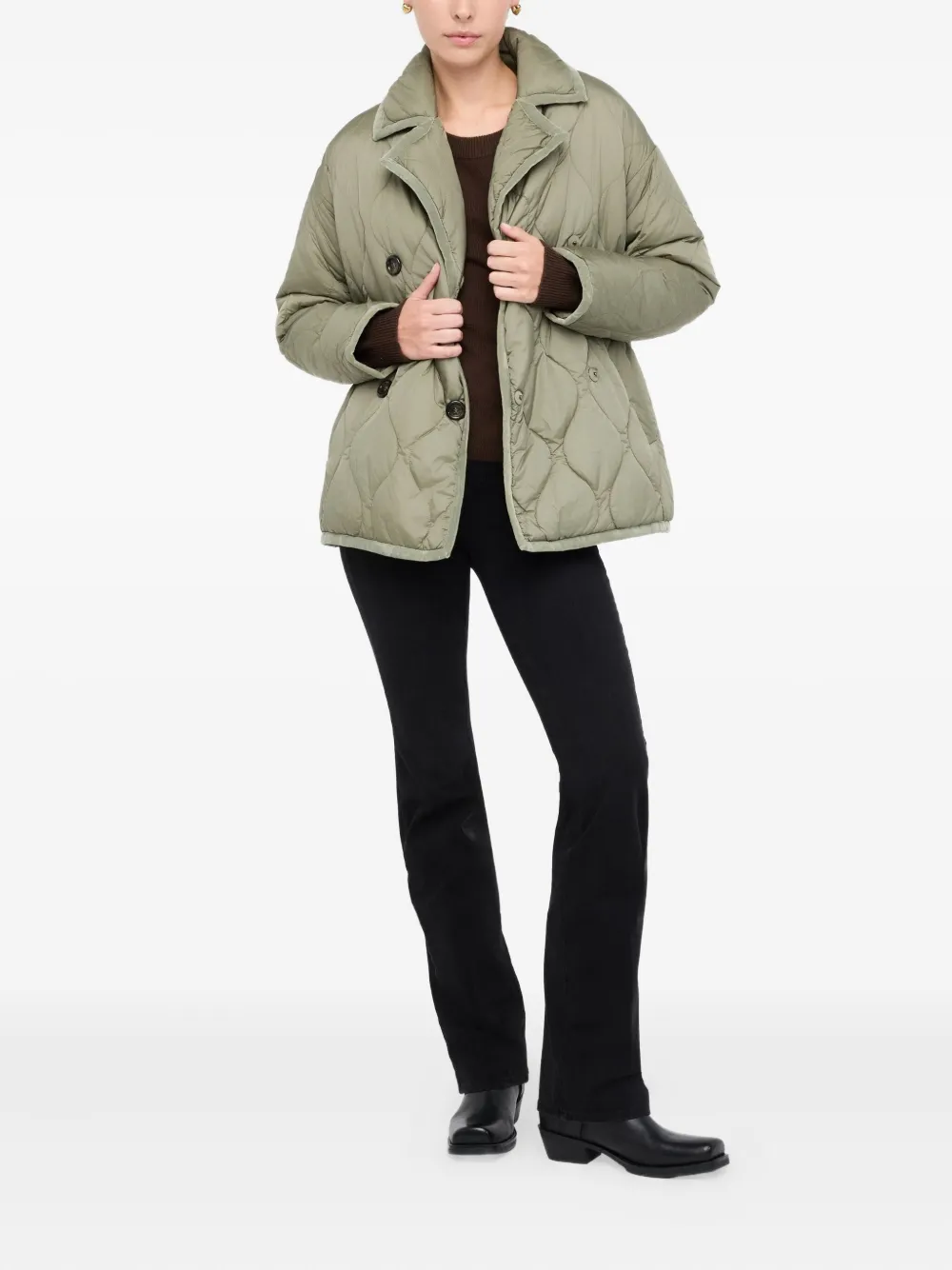 Liu •jo Quilted Nylon Caban In Green