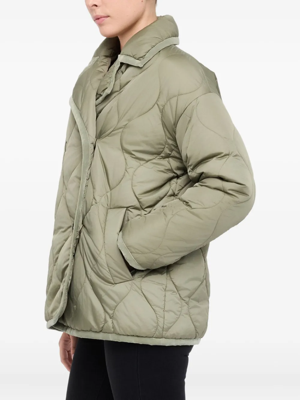 Liu •jo Quilted Nylon Caban In Green