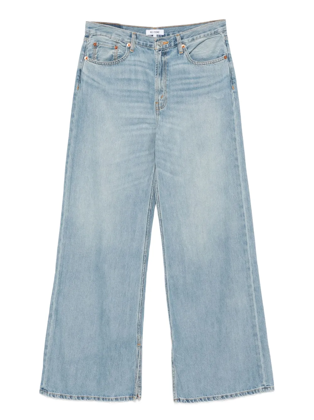 RE DONE Jeans met wijde pijpen en vijf zakken Blauw