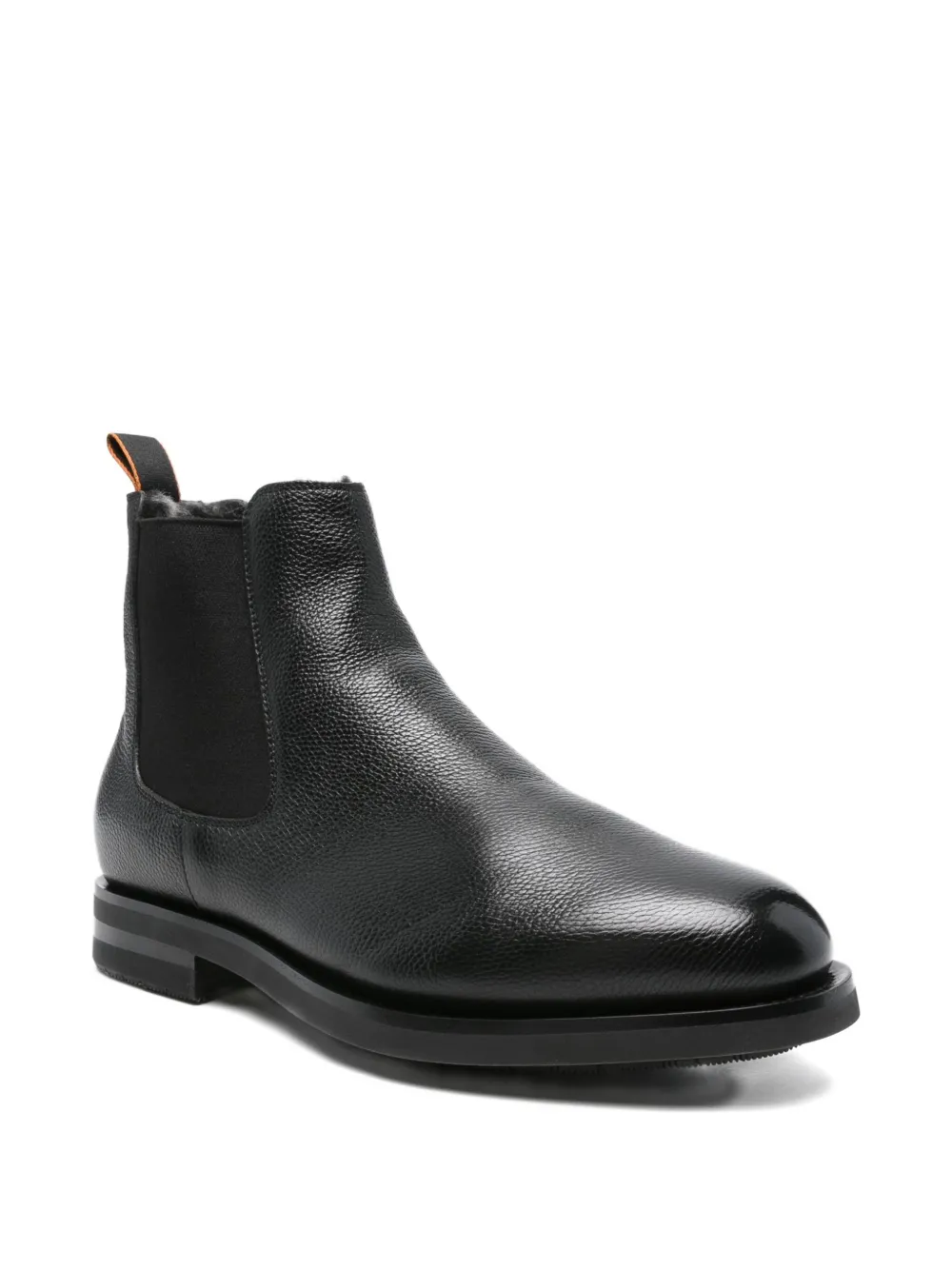 Santoni elastic-panel leather boots Black