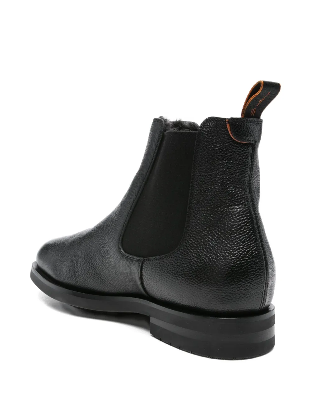 Santoni elastic-panel leather boots Black
