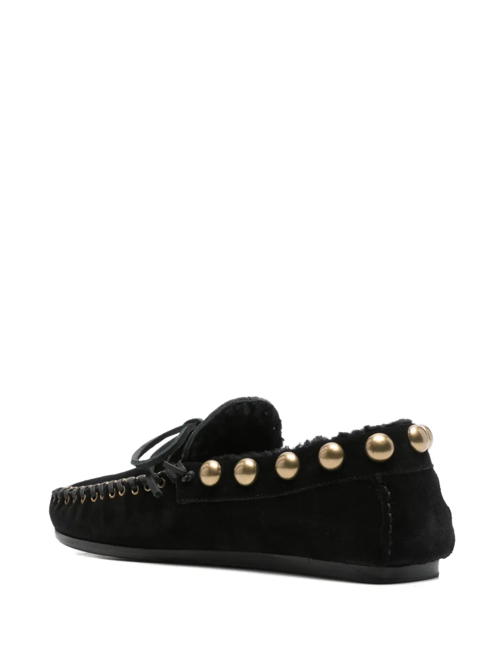 Isabel Marant Gold-stud Embellished Loafers In Black