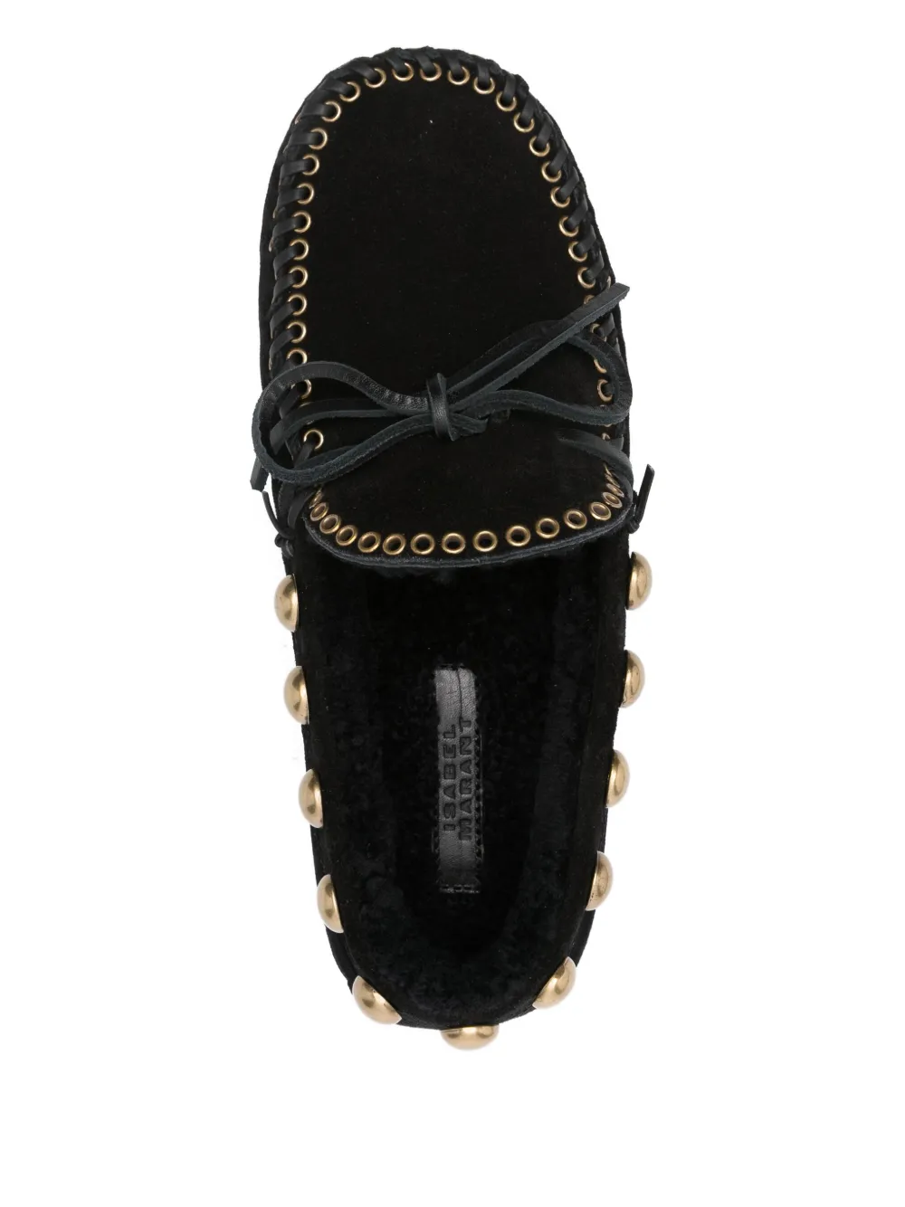 Isabel Marant Gold-stud Embellished Loafers In Black