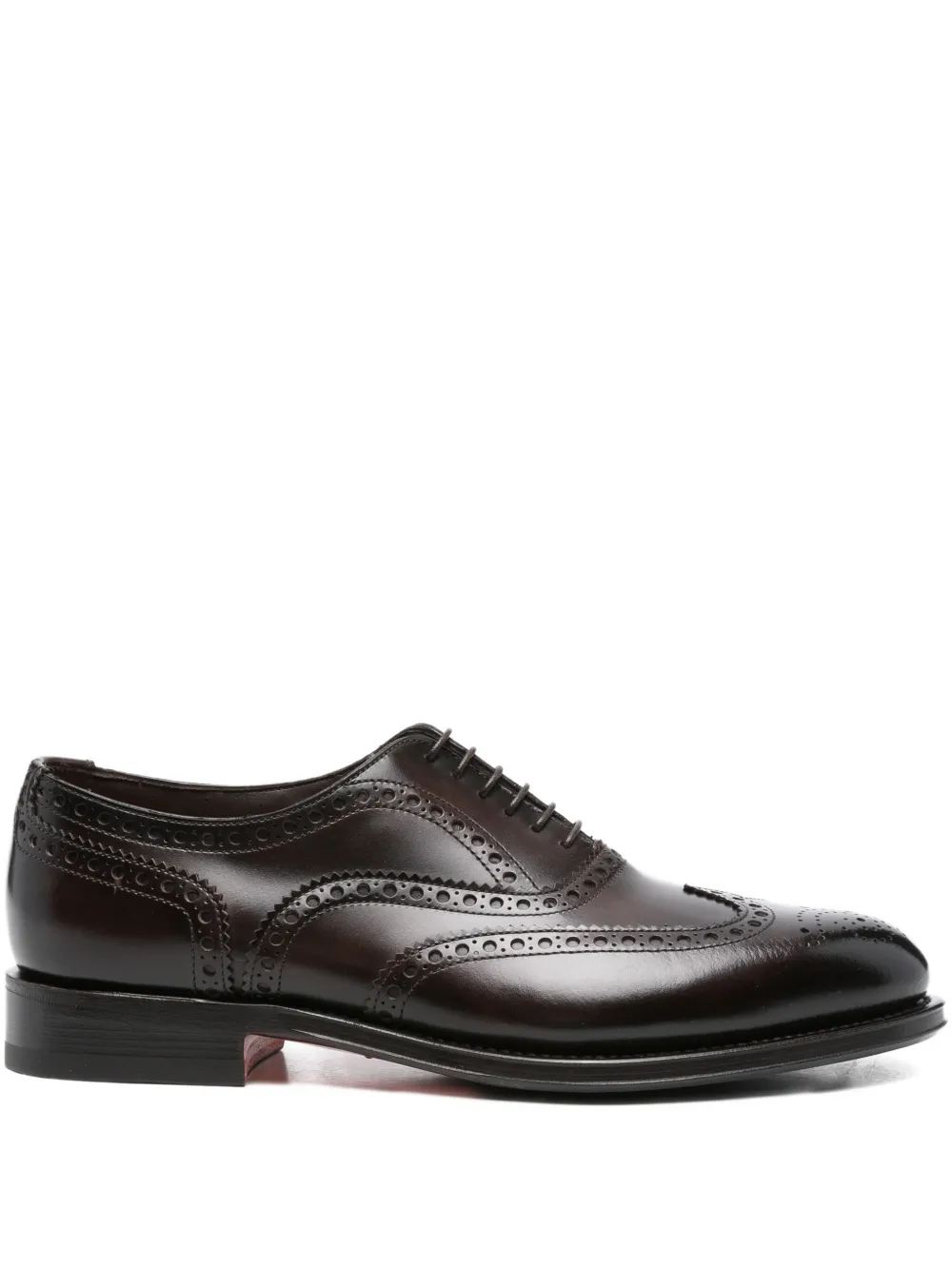 Santoni leather brogue oxford shoes Black