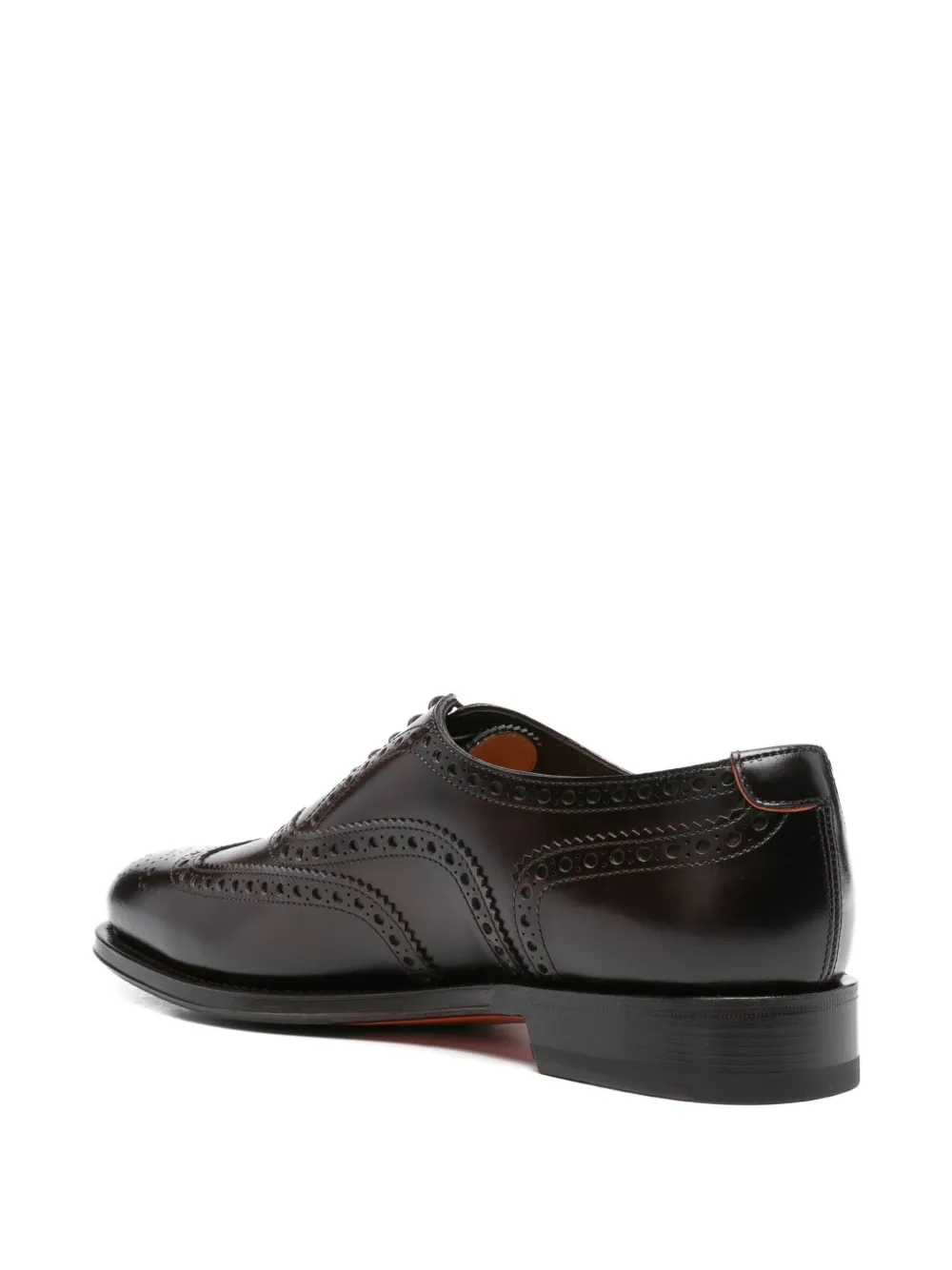Santoni leather brogue oxford shoes Black