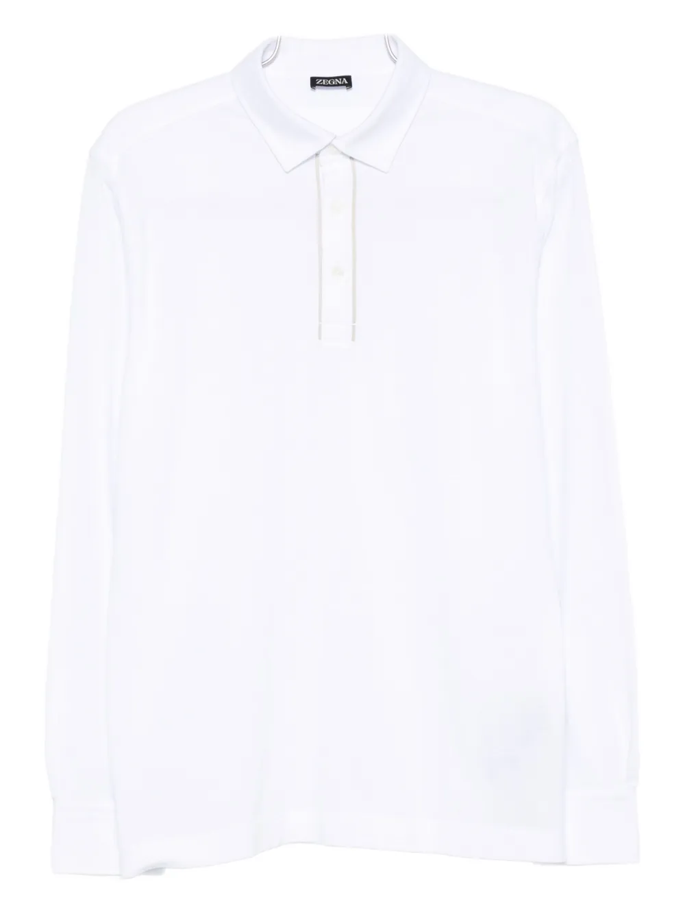 Zegna long-sleeve polo shirt Wit