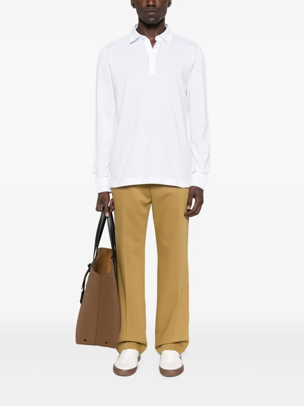 Zegna Poloshirt met lange mouwen - Wit