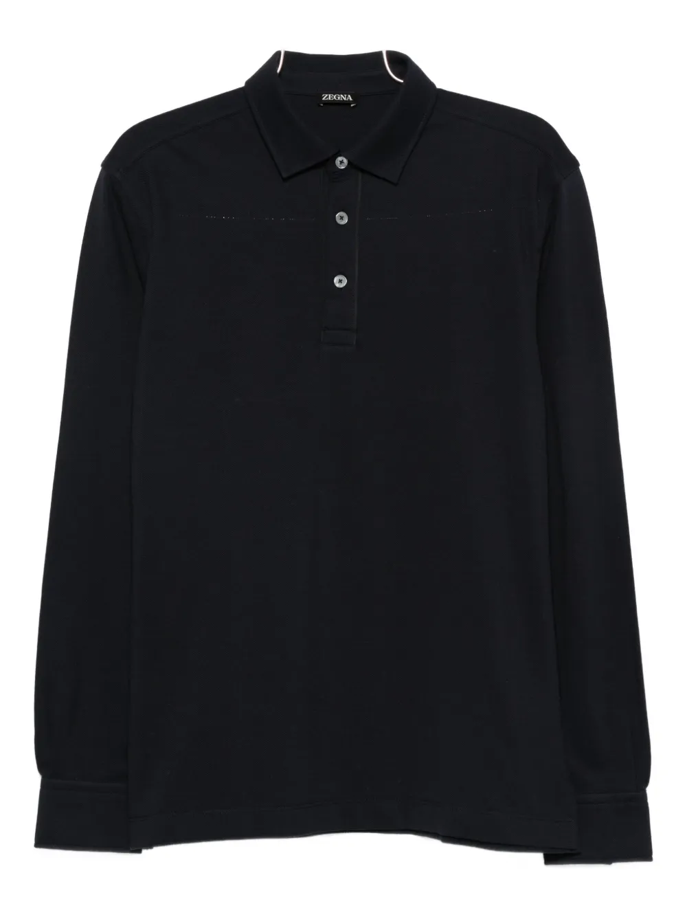 Zegna long-sleeve polo shirt Blauw