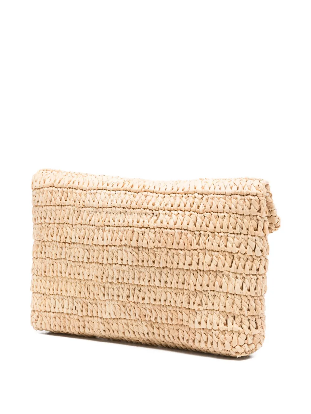 Saint Laurent Geweven schoudertas met omslag - Beige