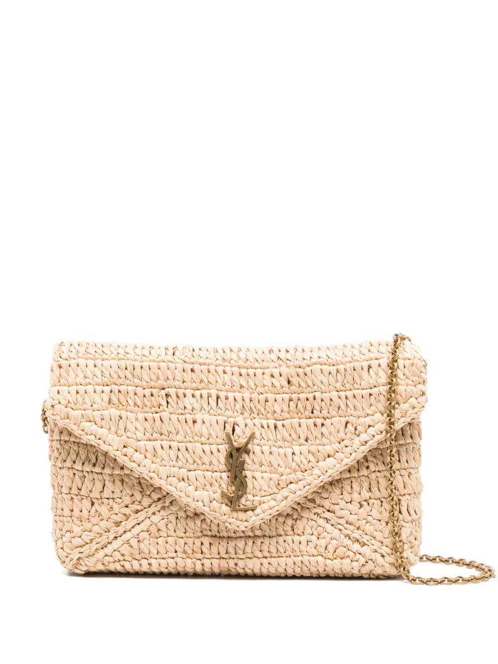 Saint Laurent envelope flap woven shoulder bag | Neutrals | Image 1