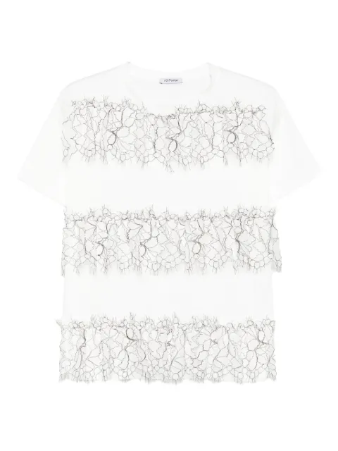 Parlor lace-banded cotton T-shirt