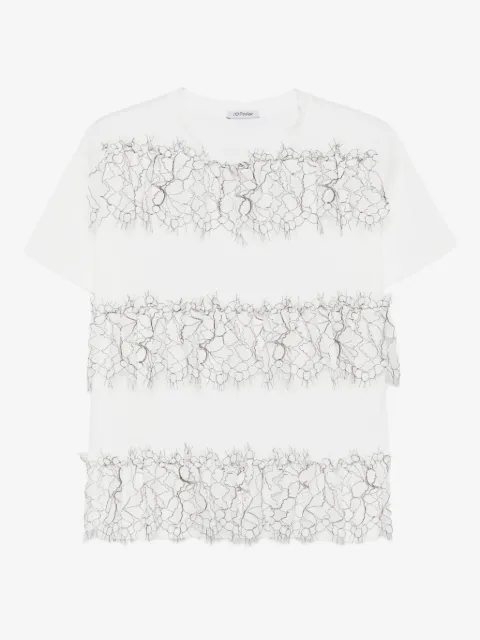 Parlor lace-banded cotton T-shirt