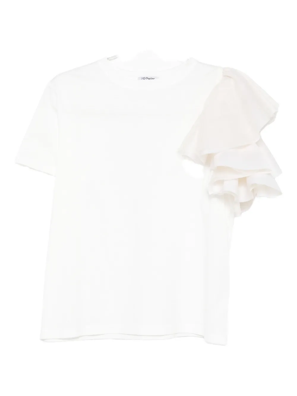 Parlor Ruffled-sleeve T-shirt In White