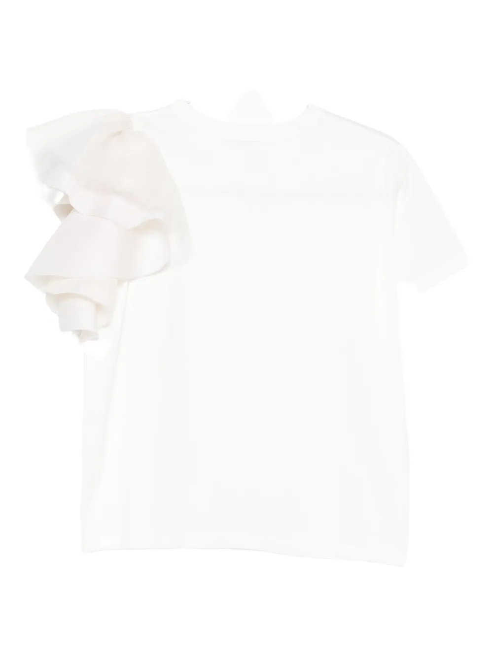 Parlor Ruffled-sleeve T-shirt In White