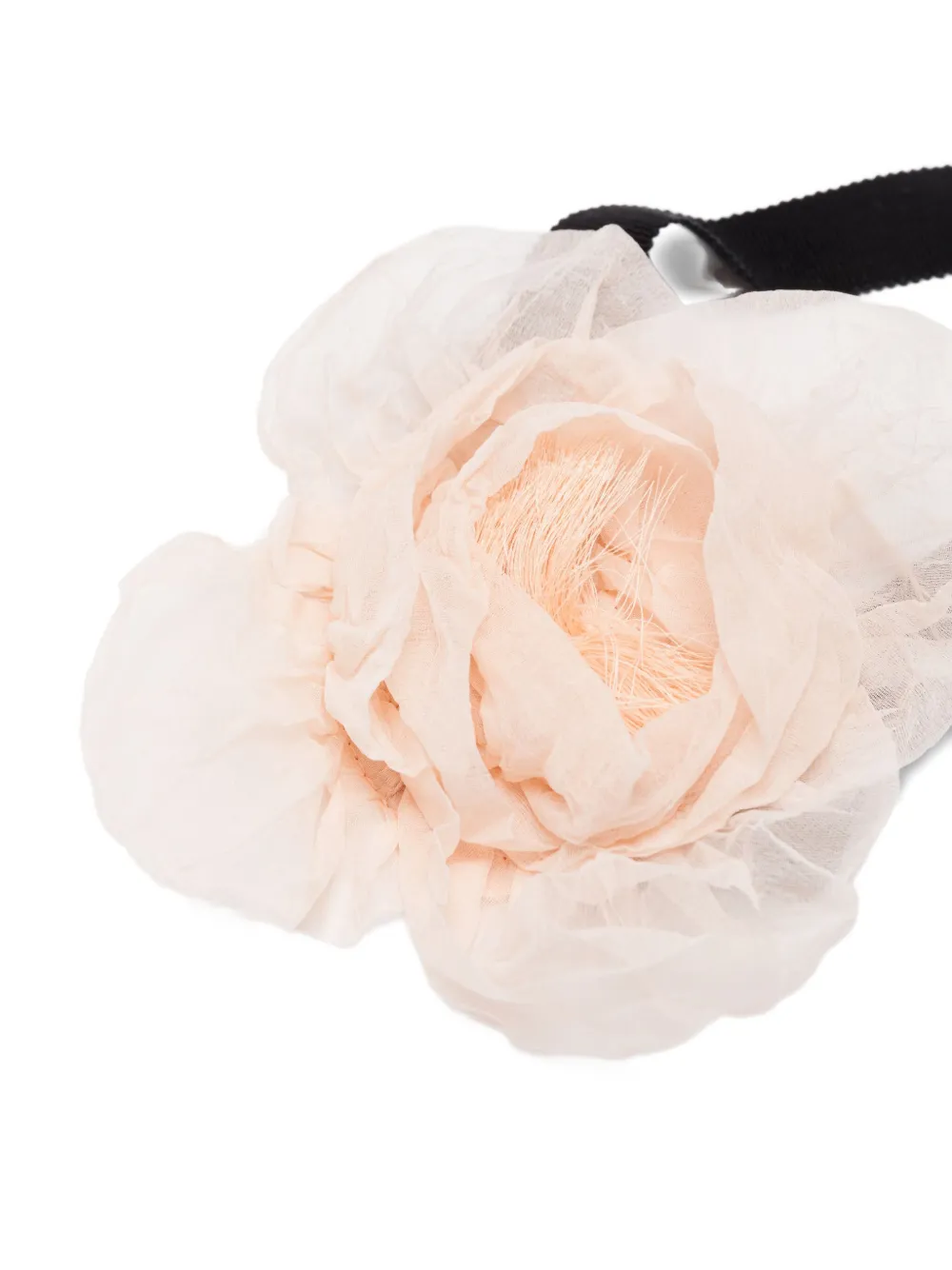 Parlor Flower-embellished Ribbon Choker Necklace In Pink