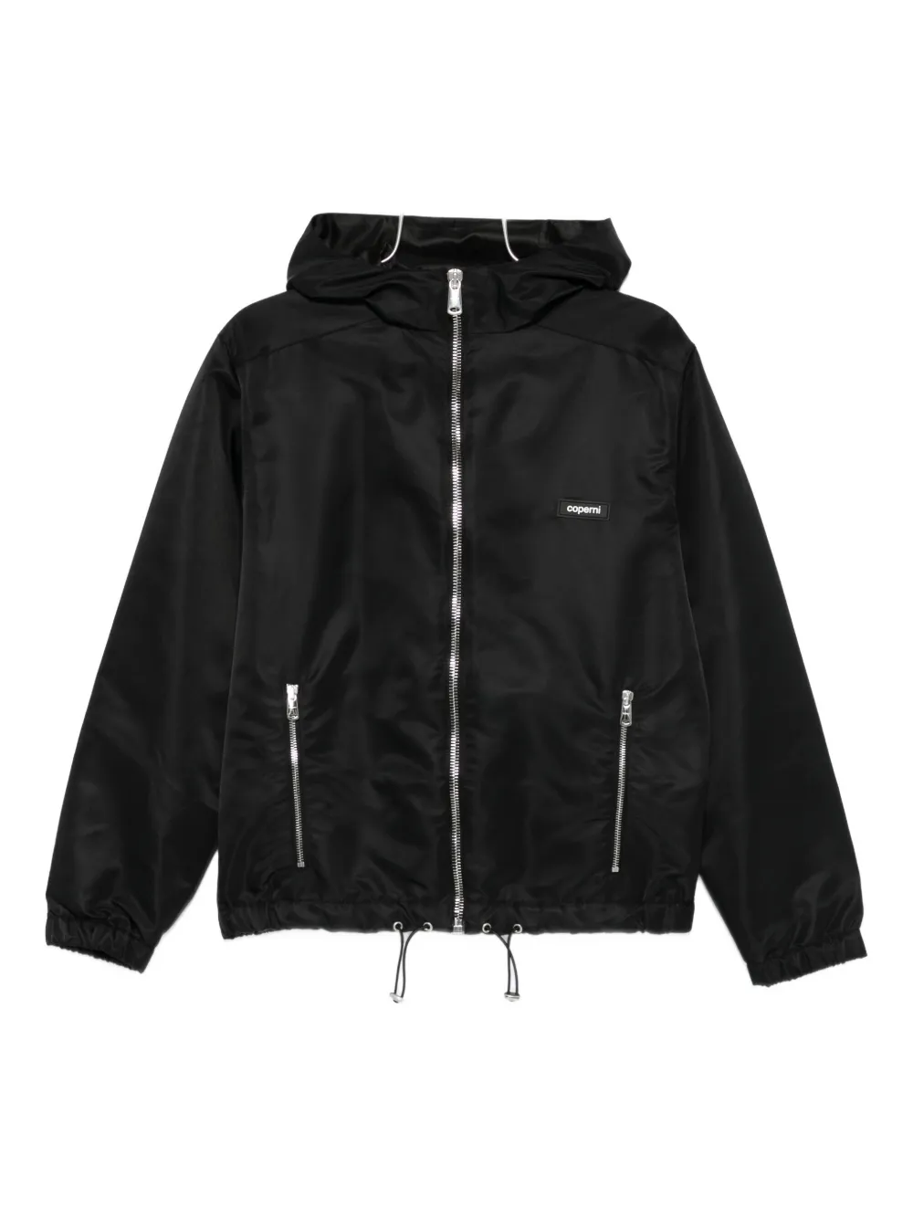 Coperni Hooded Zip-front Jacket In Black