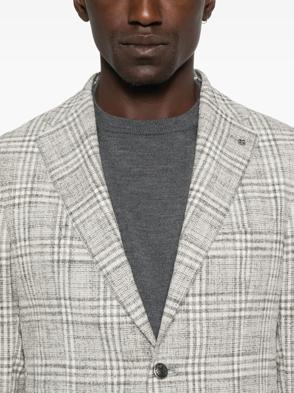 Tagliatore checked single-breasted jacket Grijs
