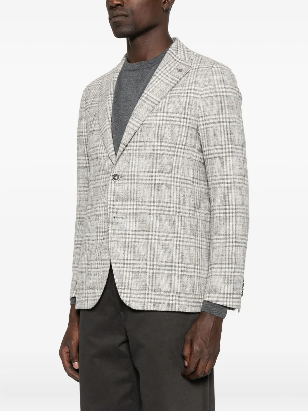 Tagliatore checked single-breasted jacket Grijs