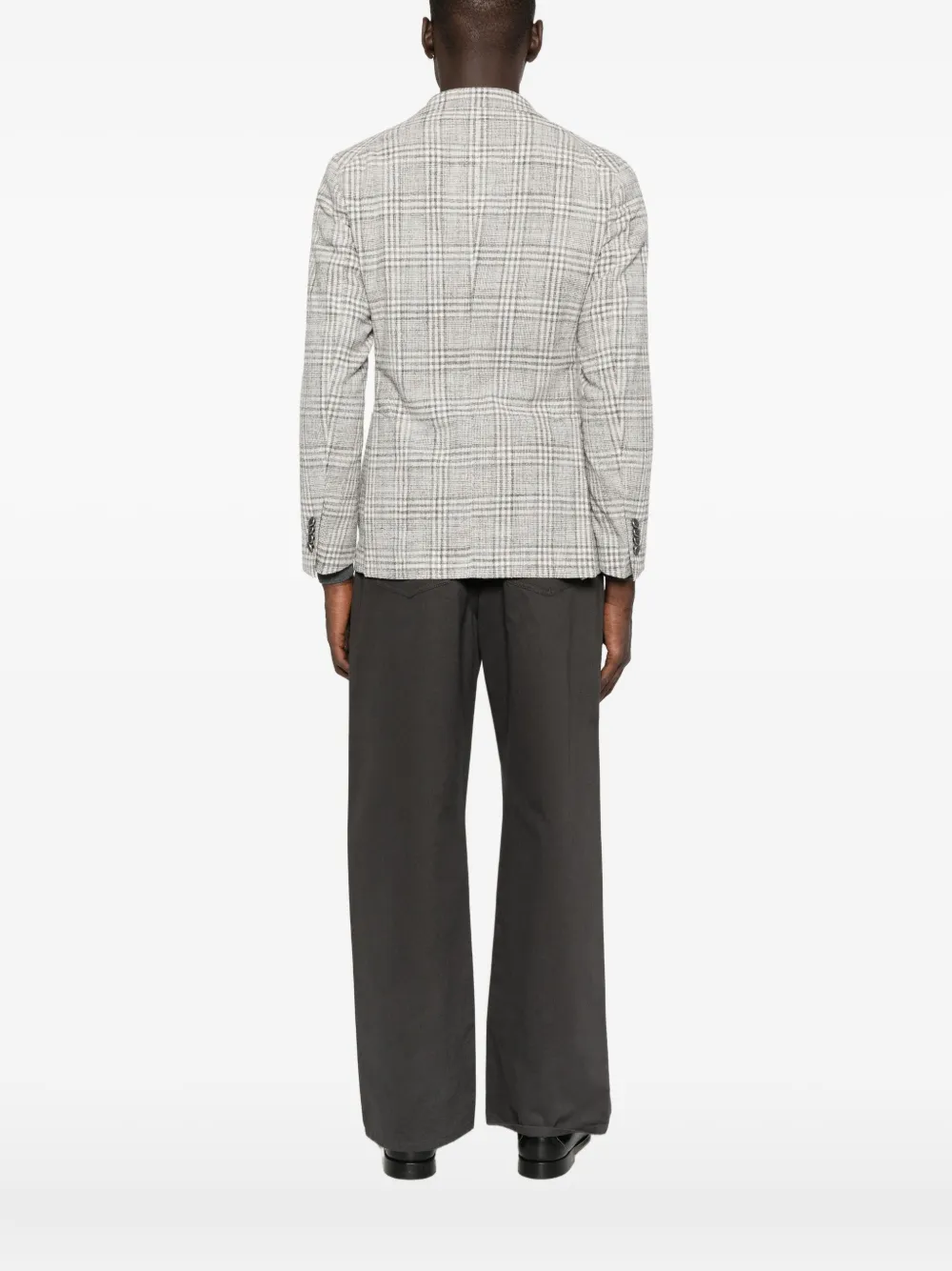 Tagliatore checked single-breasted jacket Grijs