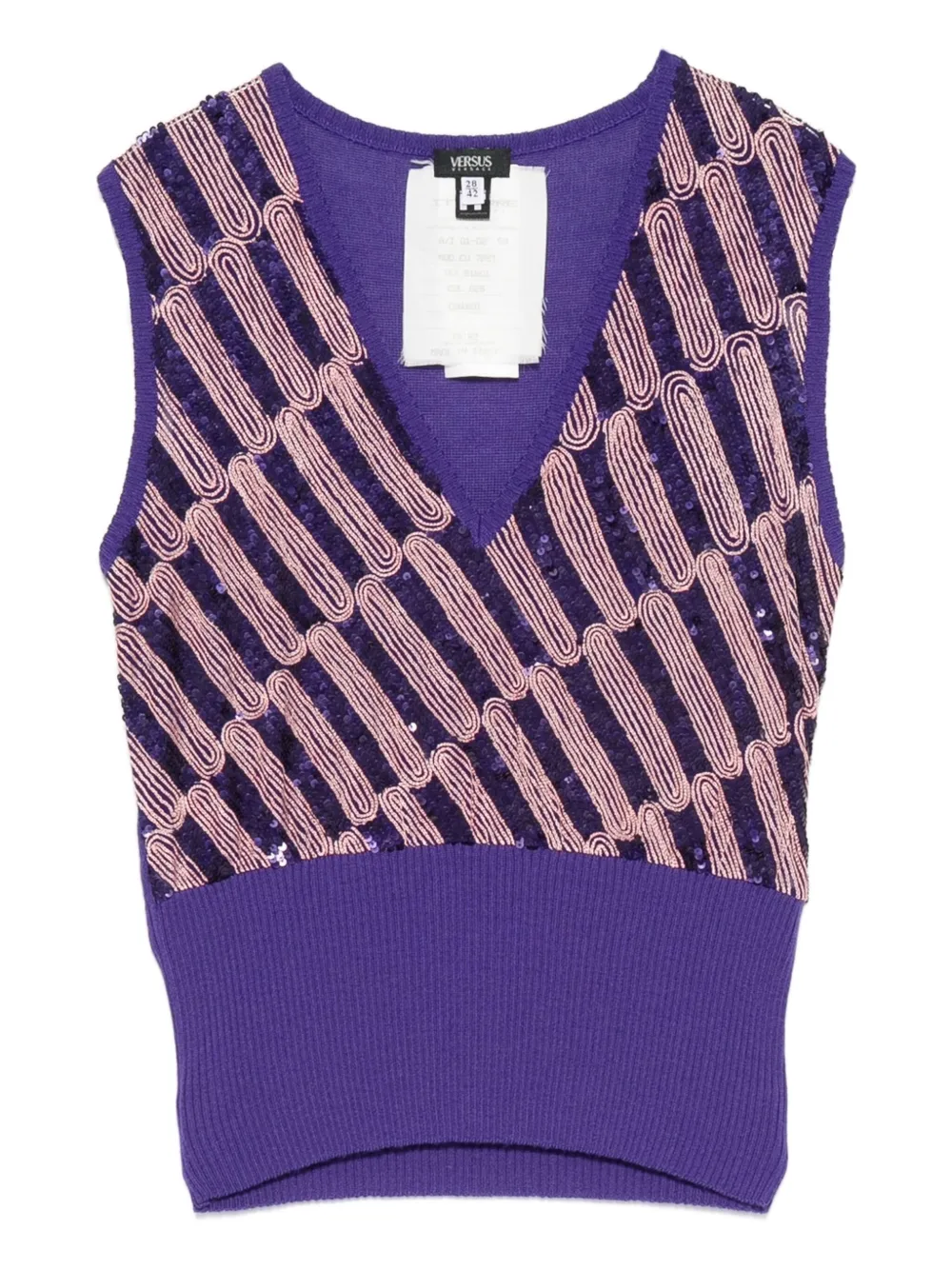 Versace Pre-Owned 2000s sequin-embellished vest | Purple | Image 1
