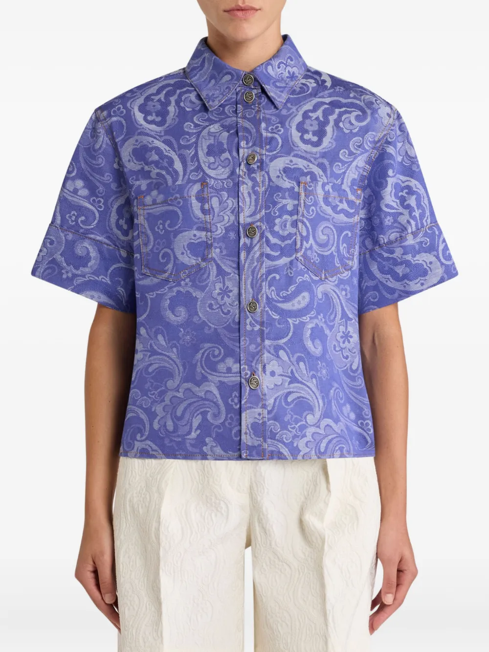 ETRO paisley jacquard shirt - Paars