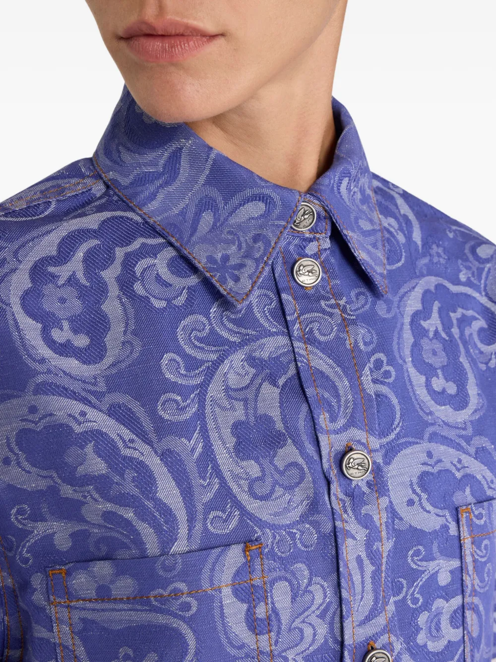 ETRO Blouse met paisley-jacquard Paars