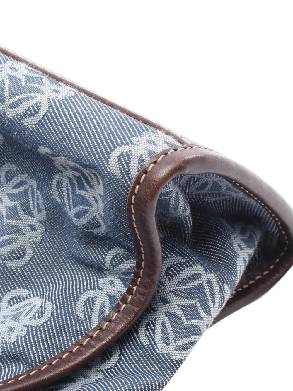 Pre-owned Loewe 2000-2025 Anagram Denim Tote Bag In Blue