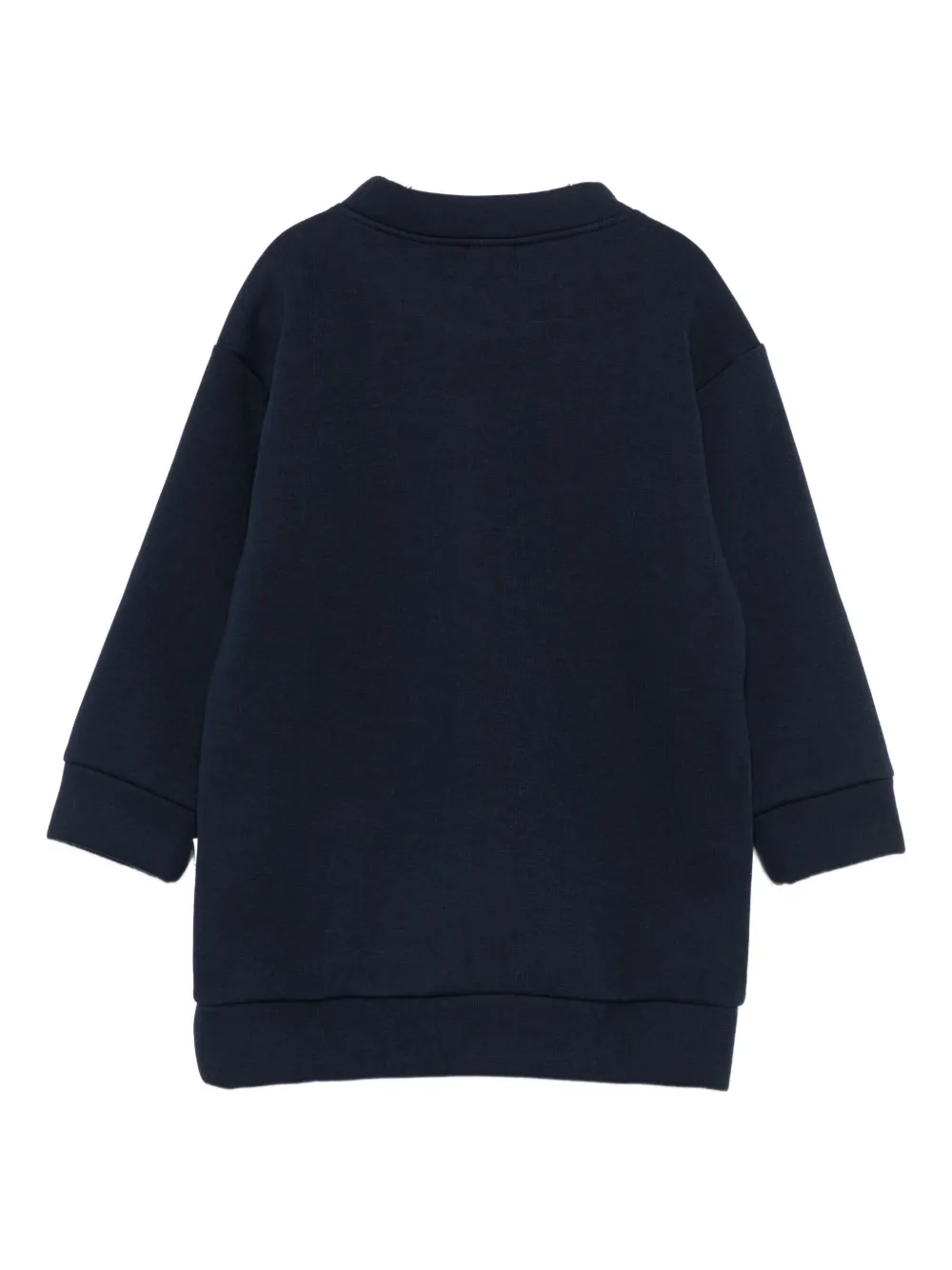 Il Gufo Sweaterjurk met geborduurde kat Blauw