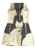 Cult Gaia portrait-print strapless mini dress - Grey