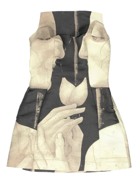 Cult Gaia portrait-print strapless mini dress