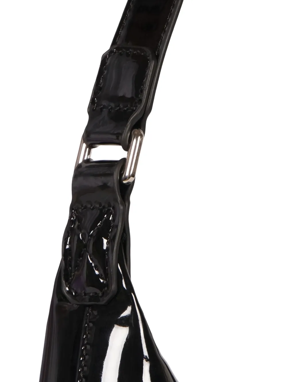 Glynit Molly Patent-leather Single-handle Shoulder Bag In Black
