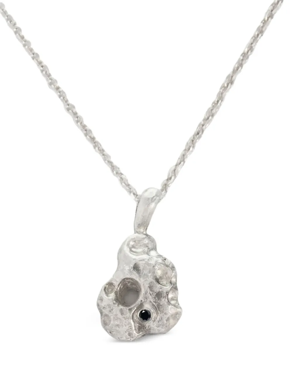 D'Alma textured-stone pendant necklace - Zilver
