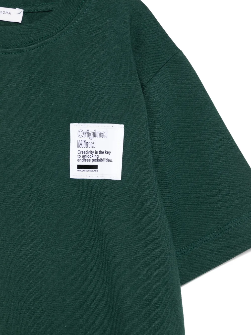 Paolo Pecora Kids T-shirt met contrasterende patch Groen