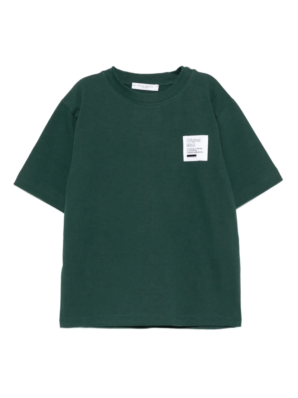 Paolo Pecora Kids T-shirt met contrasterende patch Groen