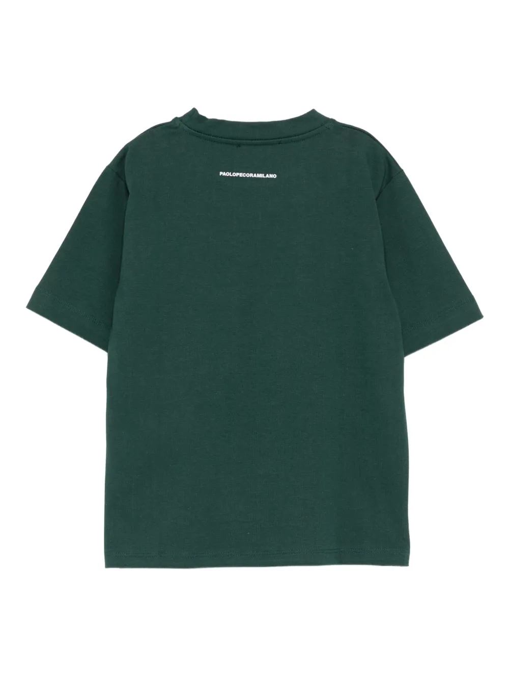 Paolo Pecora Kids T-shirt met contrasterende patch Groen