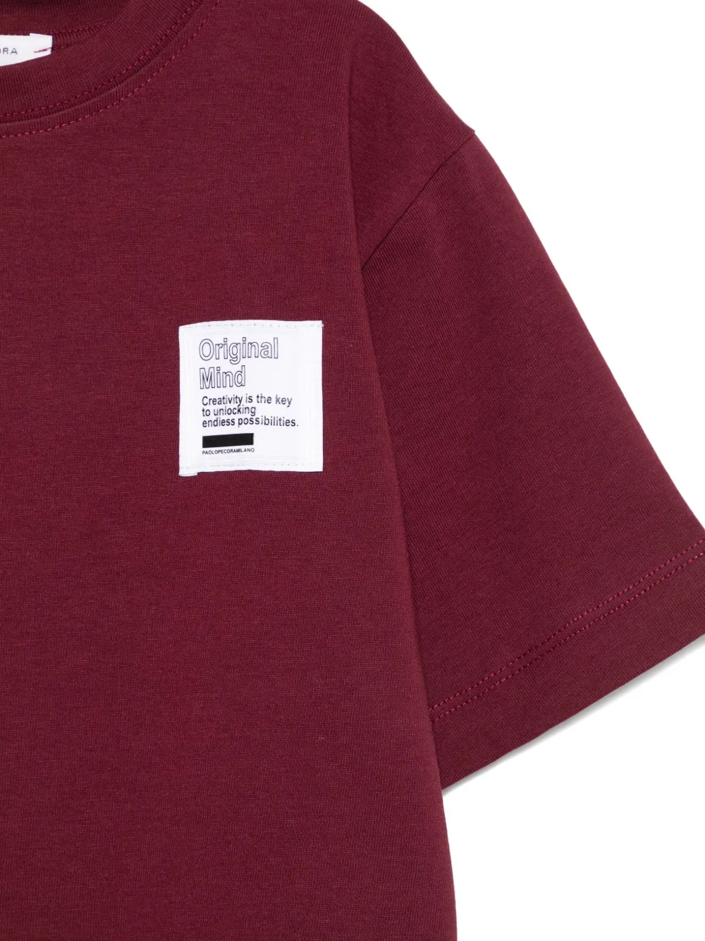 Paolo Pecora Kids T-shirt met contrasterende patch Rood
