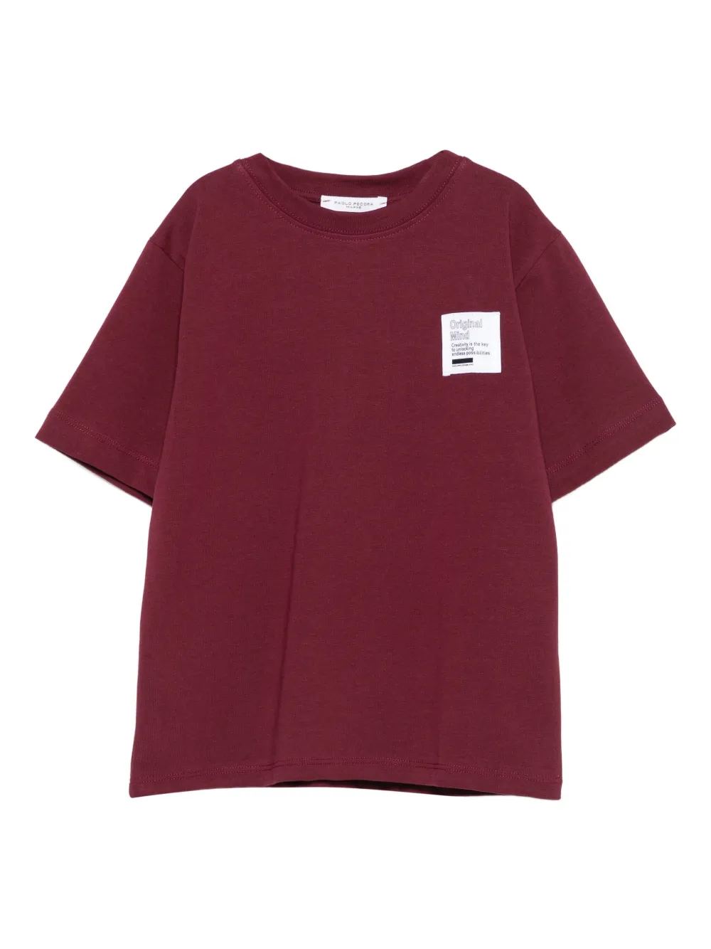Paolo Pecora Kids T-shirt met contrasterende patch Rood