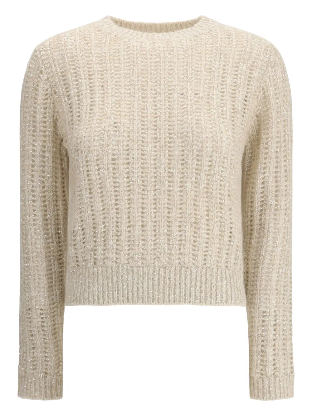 Brunello Cucinelli Sequin-embellished Sweater In Neutral