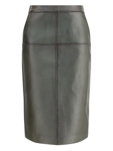 P.A.R.O.S.H. leather panelled straight skirt