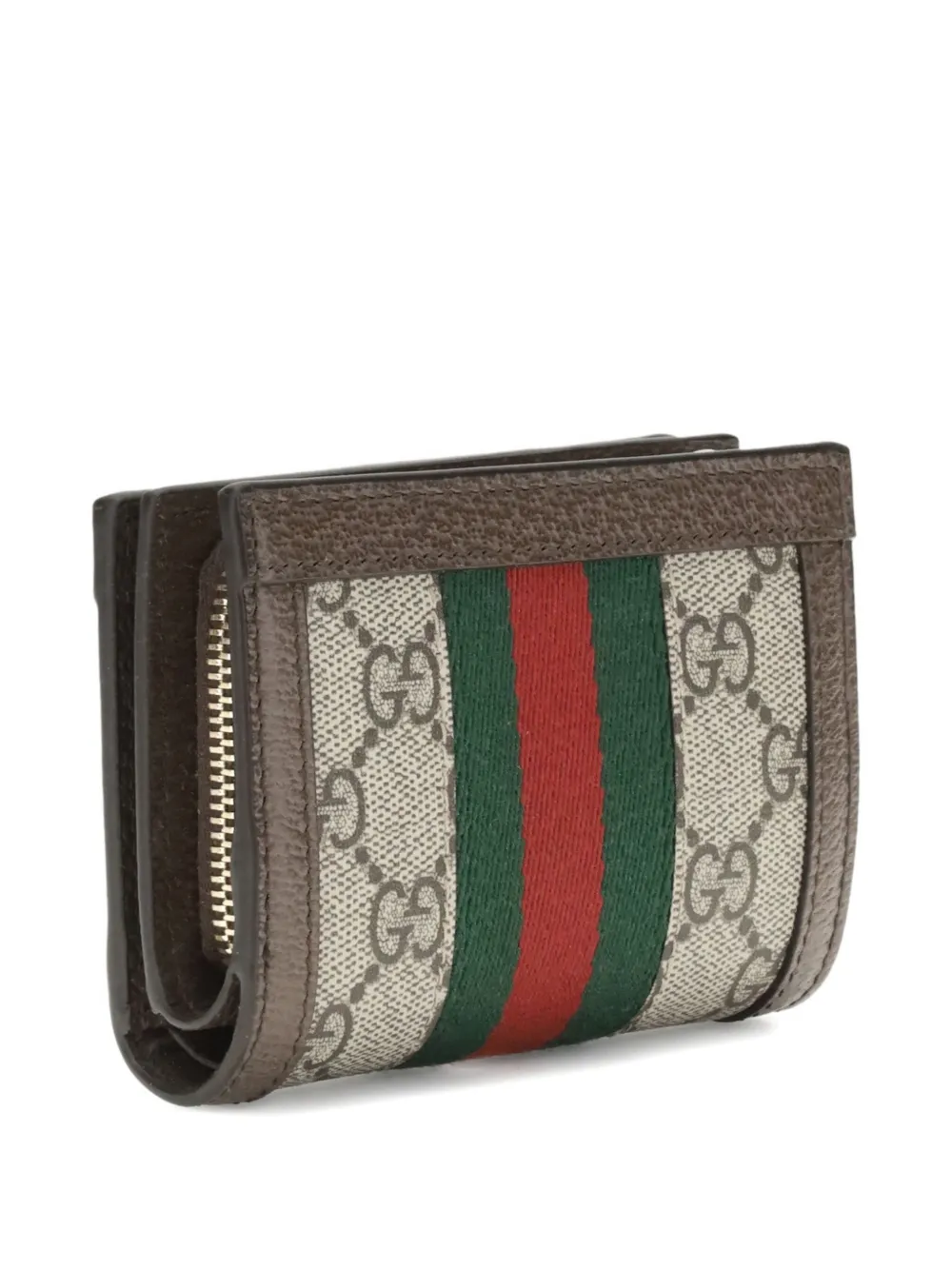 Gucci GG Supreme gestreepte portemonnee - Bruin