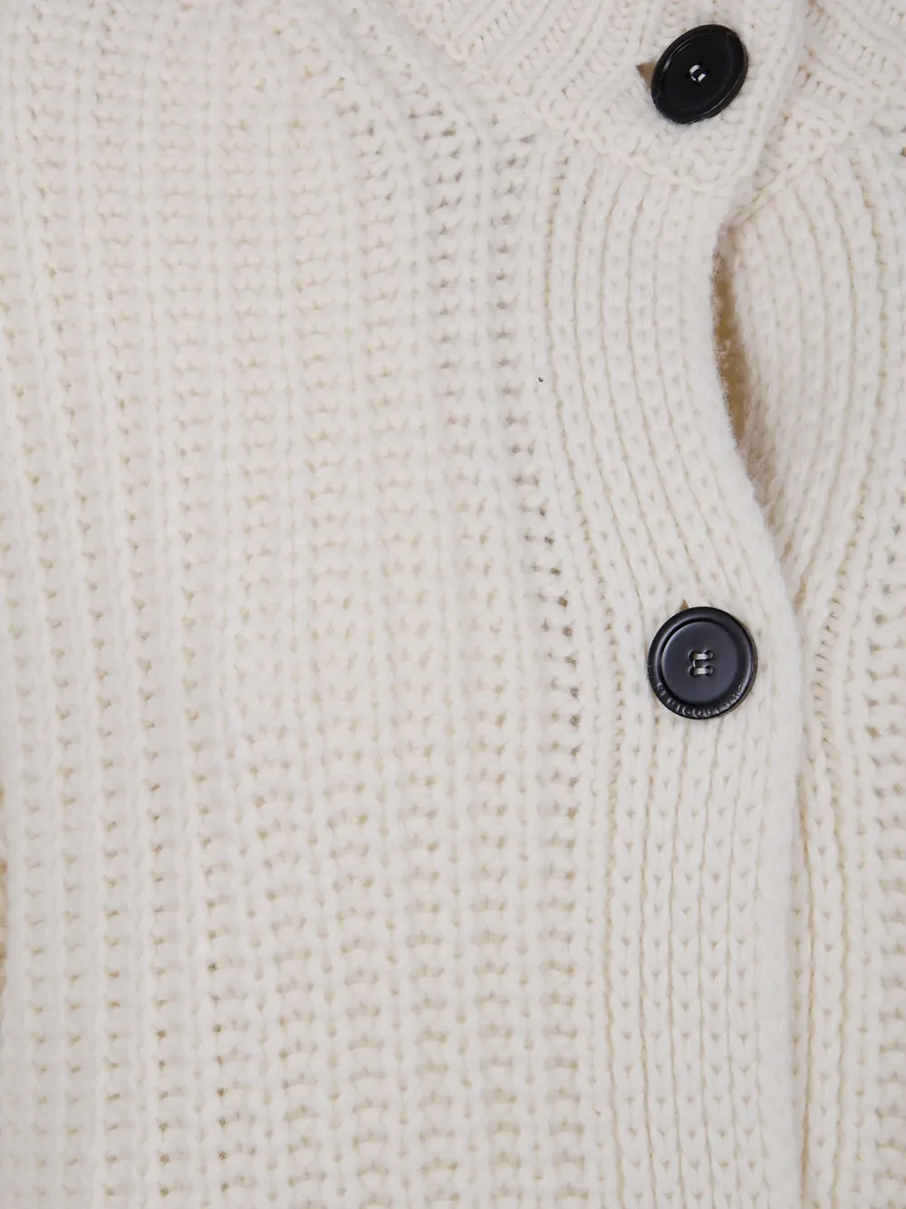 Semicouture Amalia Ribbed Wool Cardigan In Neutral