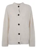Semicouture Amalia ribbed wool cardigan - Neutrals