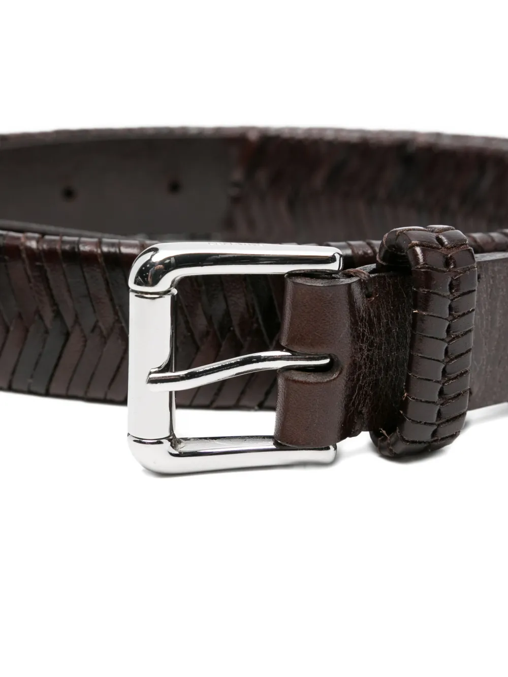 LEMAIRE braided leather belt Bruin