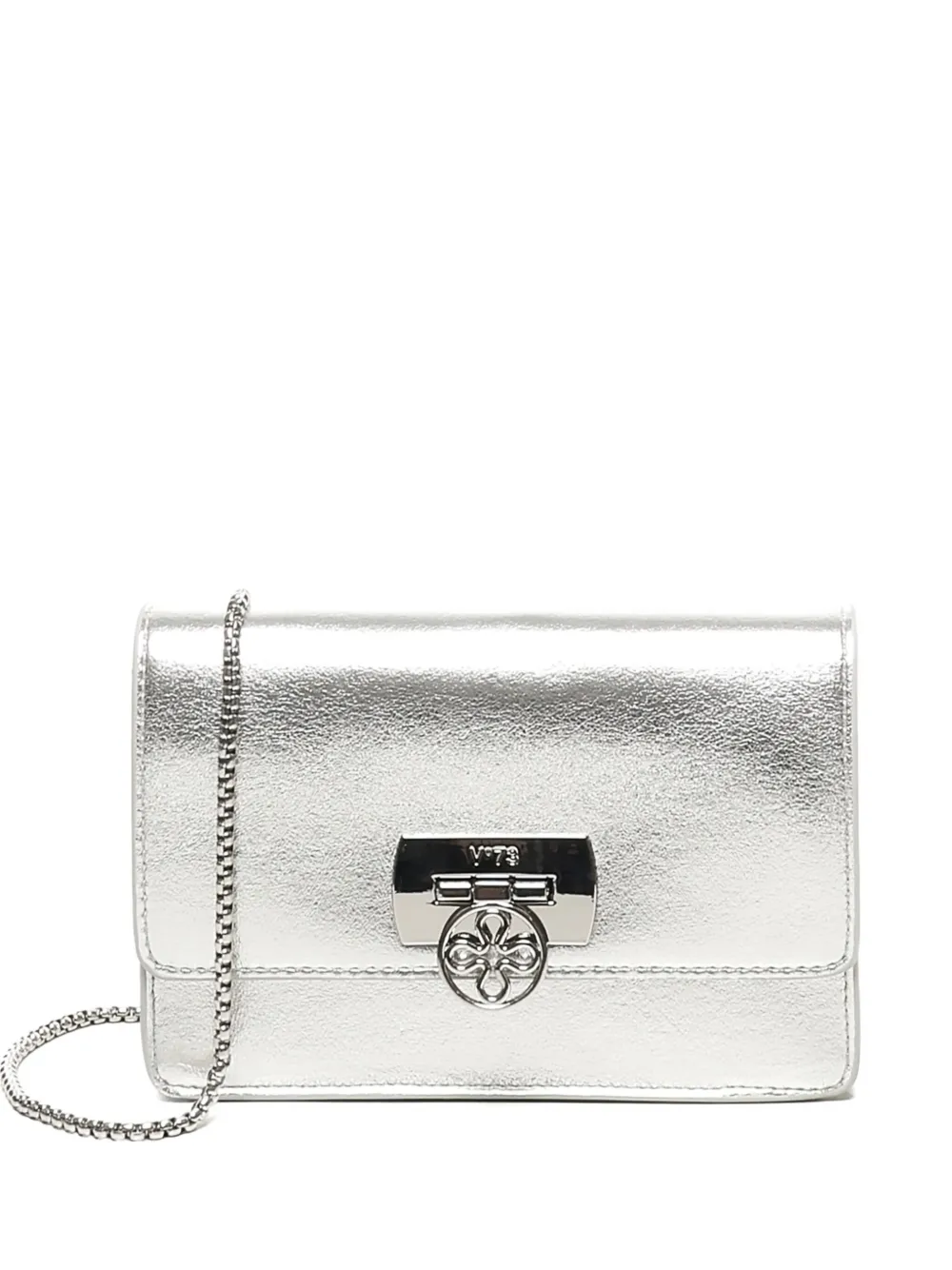 V73 Metallic Effect Chain Shoulder Bag In Gray