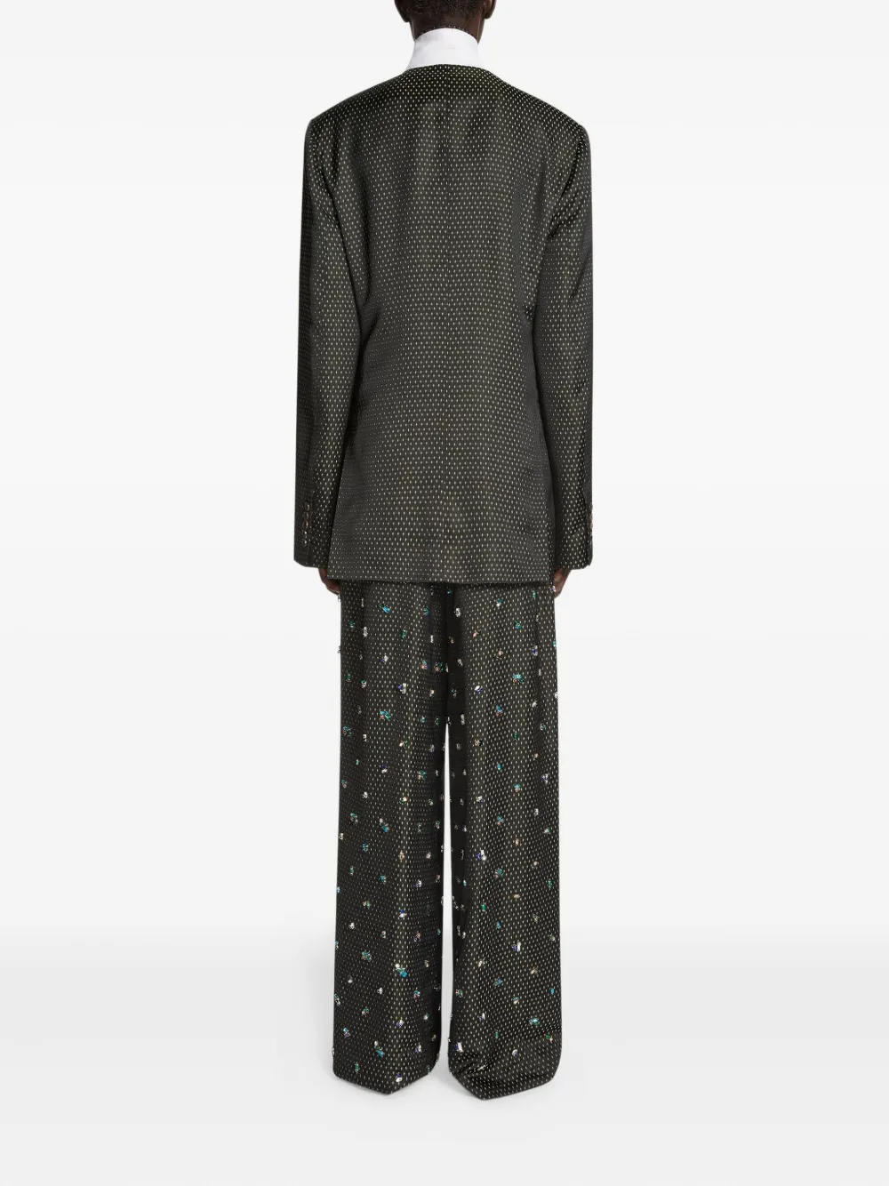DRIES VAN NOTEN double-breasted jacquard blazer Zwart