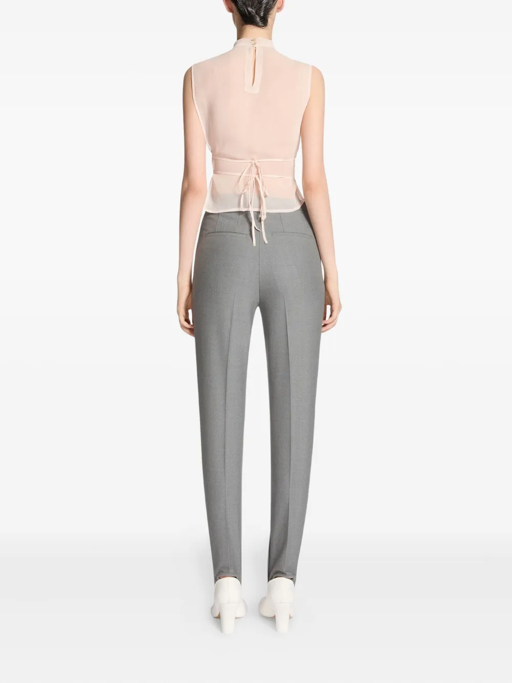 Dries Van Noten Carmasa Top With Keyhole Neck And Tie Detail In Pink