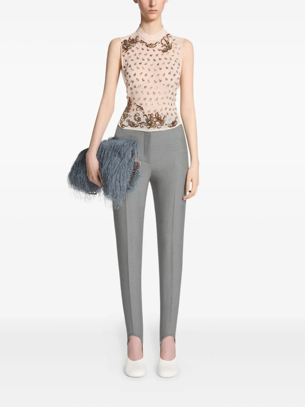 DRIES VAN NOTEN Top met verfraaide bies - Roze