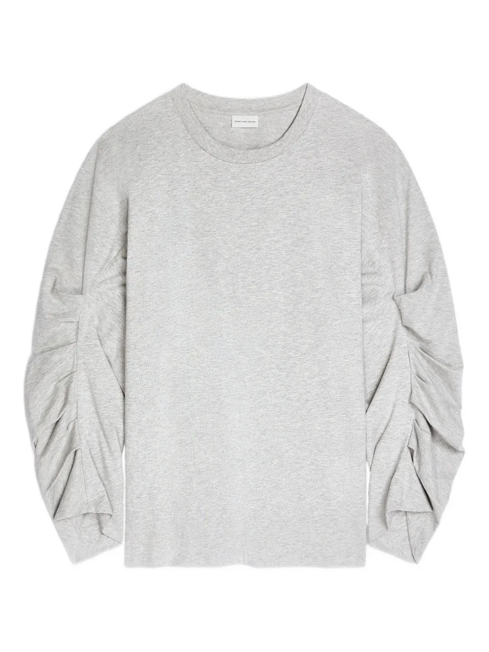 DRIES VAN NOTEN pleated long-sleeves T-shirt | Grey | Image 1
